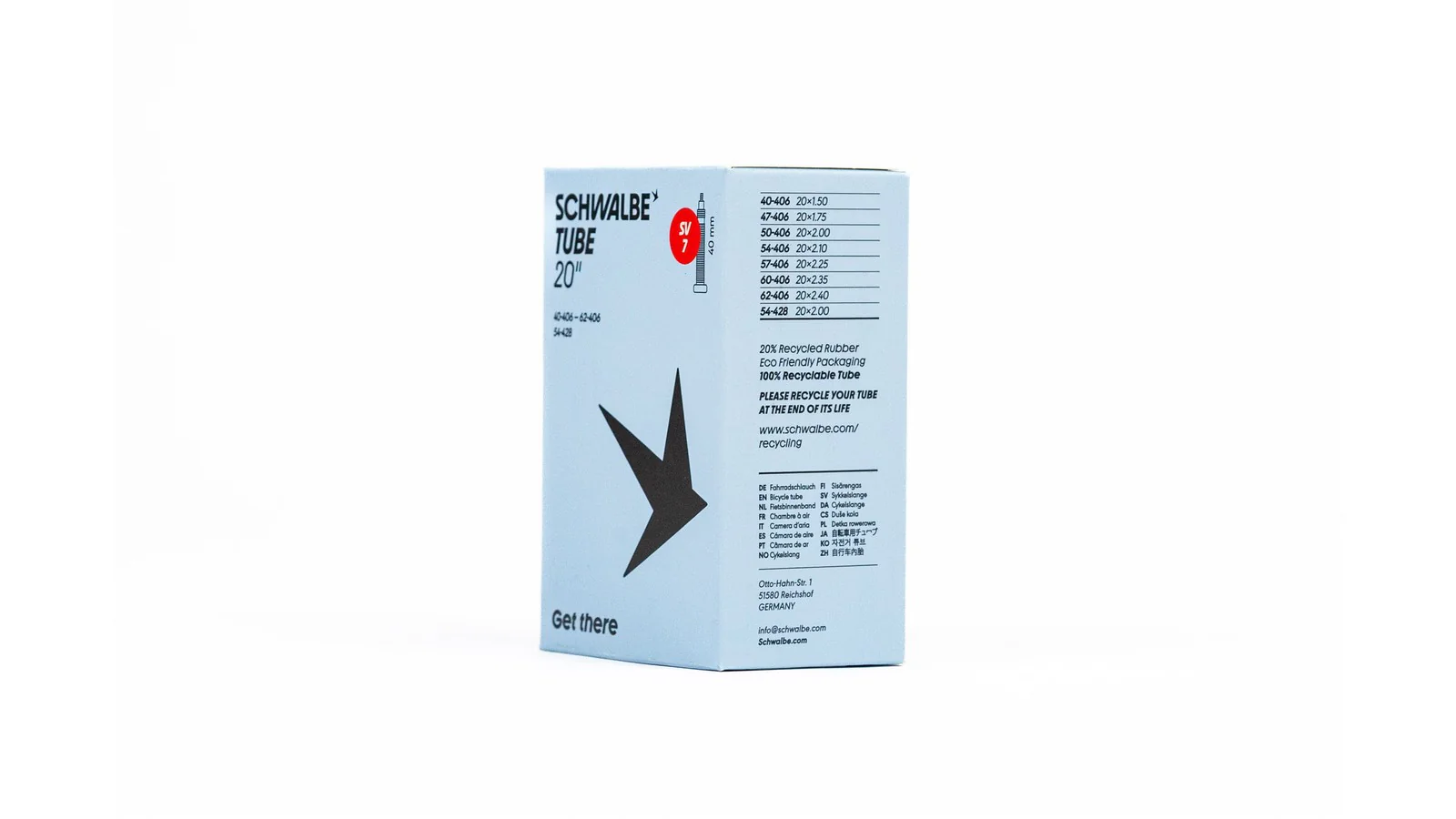 Chambre à air Schwalbe 20" - Presta / Schrader 40 mm - Image 3