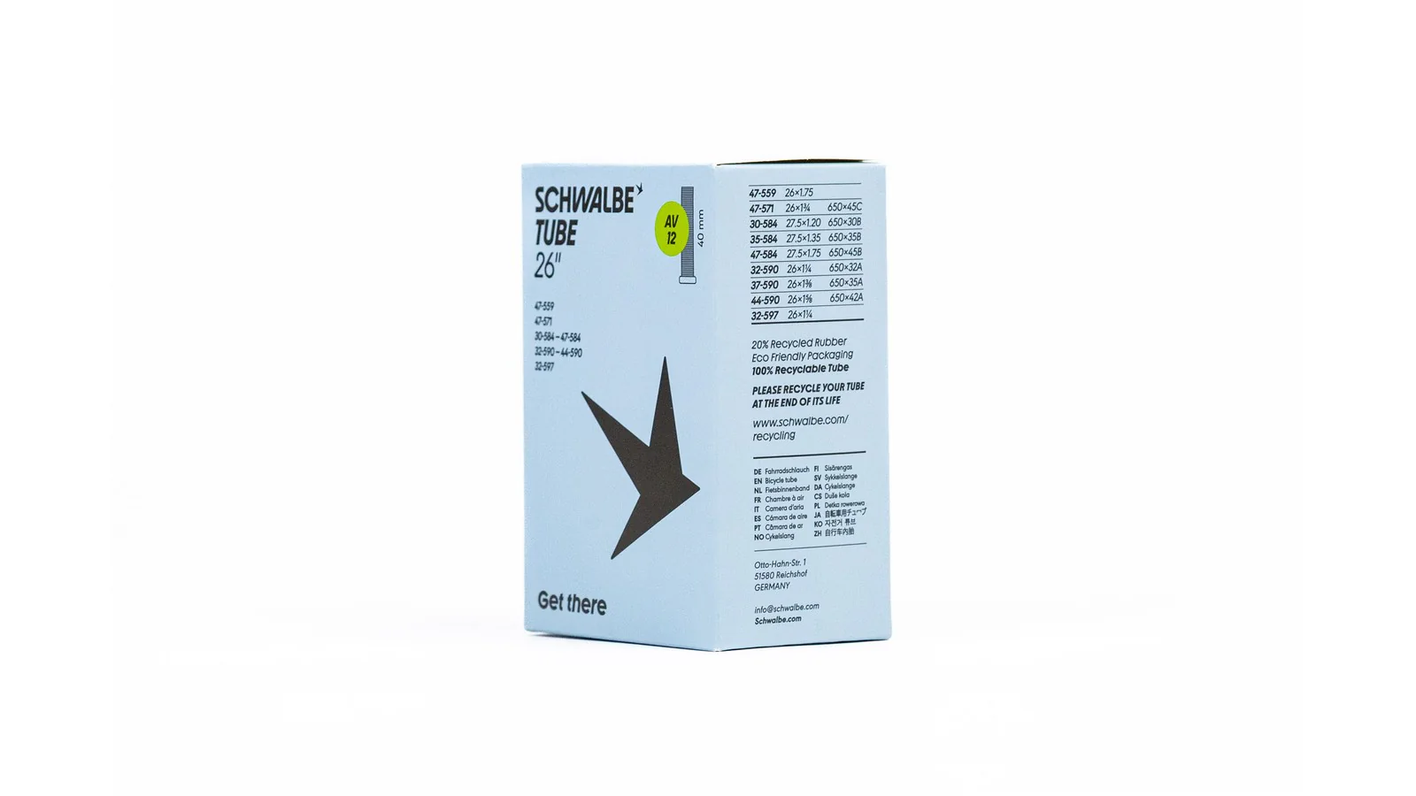 Chambre à air Schwalbe 650 - Presta / Schrader 40 mm - Image 2