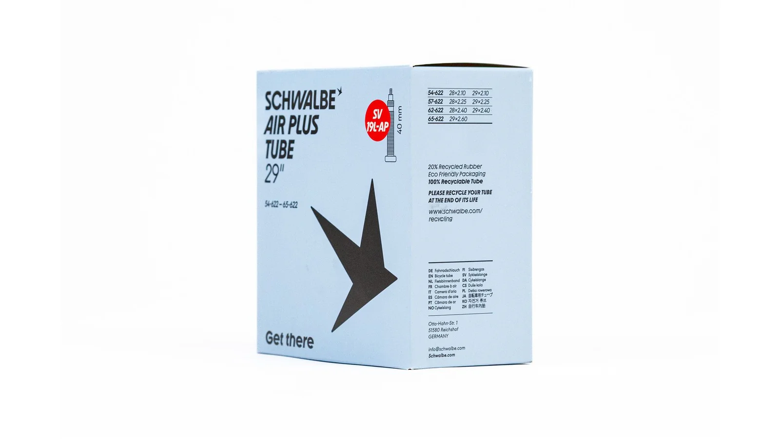 Chambre à air Schwalbe Air Plus anti crevaison 29" - Presta 40 mm