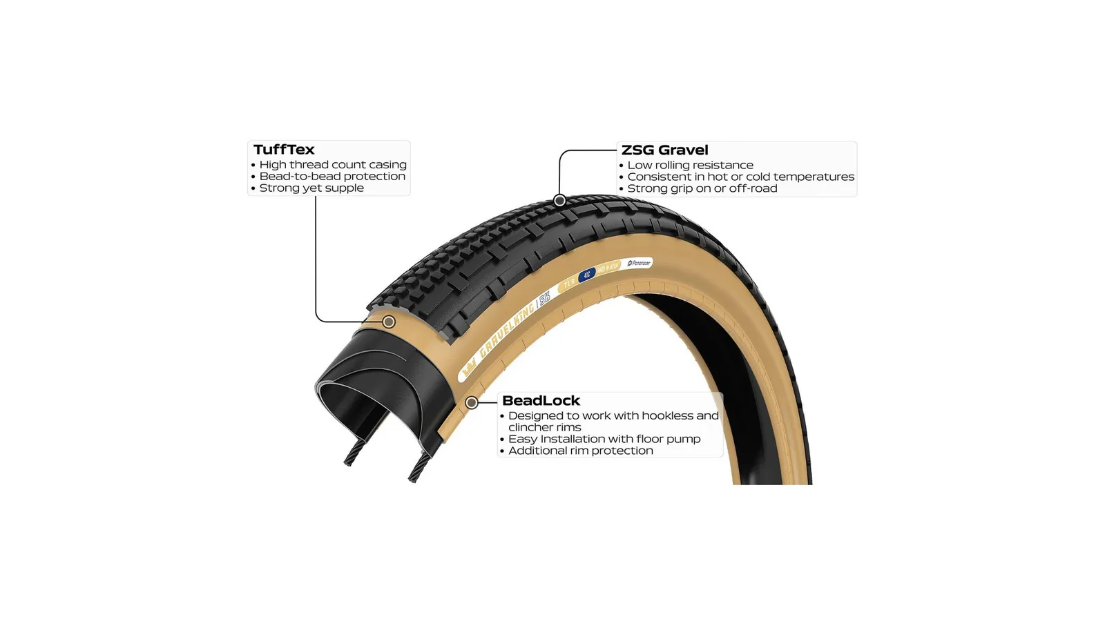 Pneu Panaracer Gravelking SK - ZSG Gravel Compound - TuffTex Casing - Tubeless Ready - Image 4